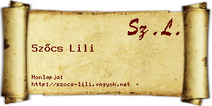 Szőcs Lili névjegykártya