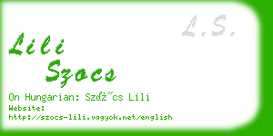 lili szocs business card